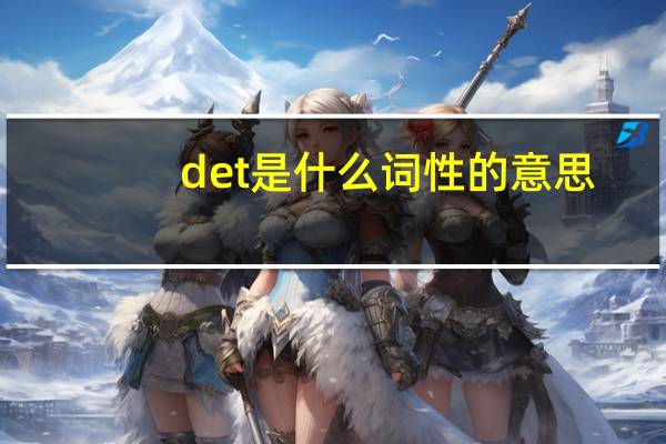 det是什么词性的意思