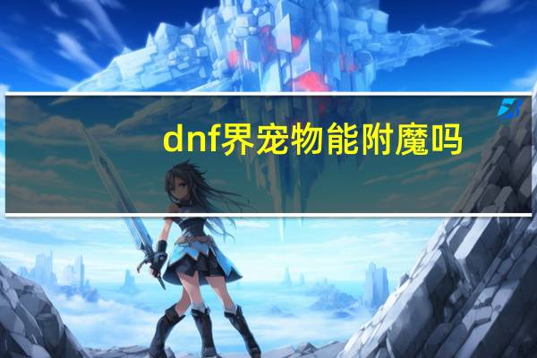 dnf界宠物能附魔吗