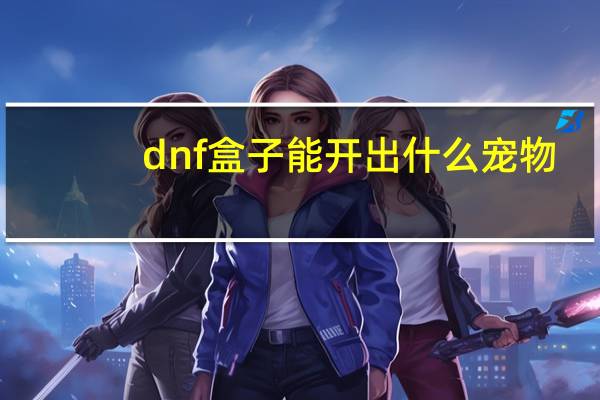 dnf盒子能开出什么宠物