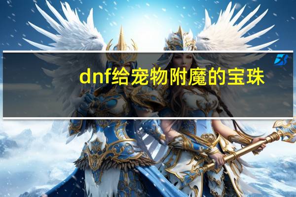 dnf给宠物附魔的宝珠