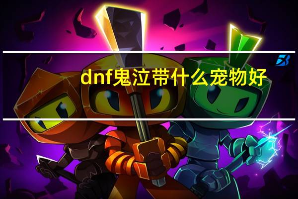 dnf鬼泣带什么宠物好