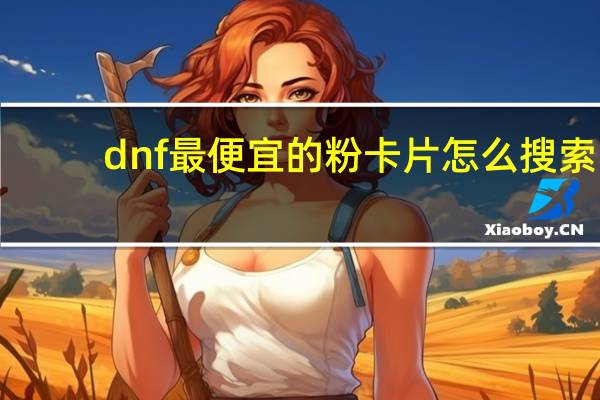 dnf最便宜的粉卡片怎么搜索（dnf最便宜的粉卡）