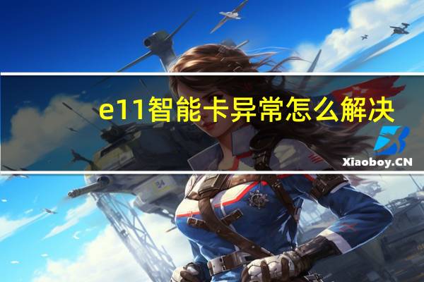 e11智能卡异常怎么解决