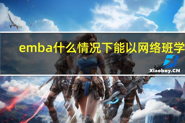emba什么情况下能以网络班学习