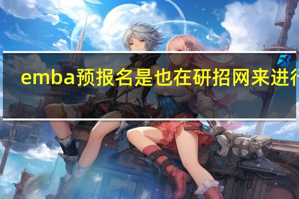 emba预报名是也在研招网来进行吗
