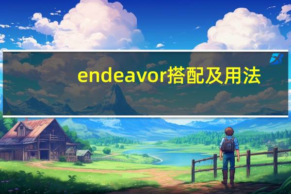 endeavor搭配及用法
