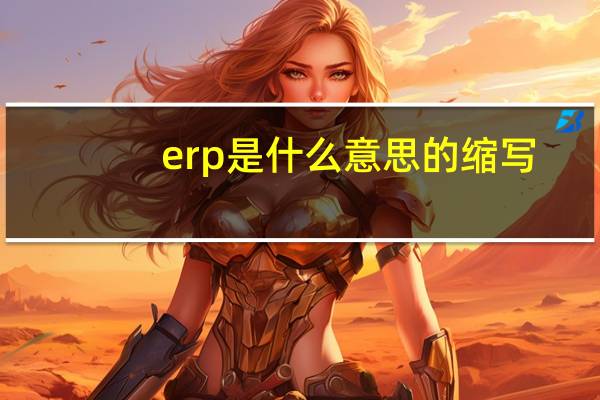 erp是什么意思的缩写