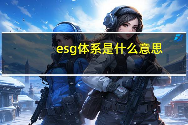 esg体系是什么意思