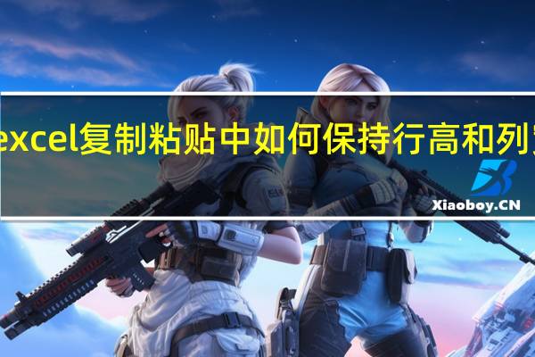 excel复制粘贴中如何保持行高和列宽不变