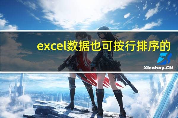excel数据也可按行排序的