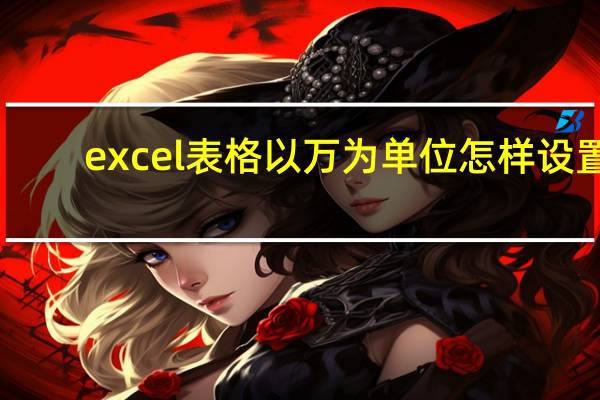 excel表格以万为单位怎样设置(excel表格以万为单位)