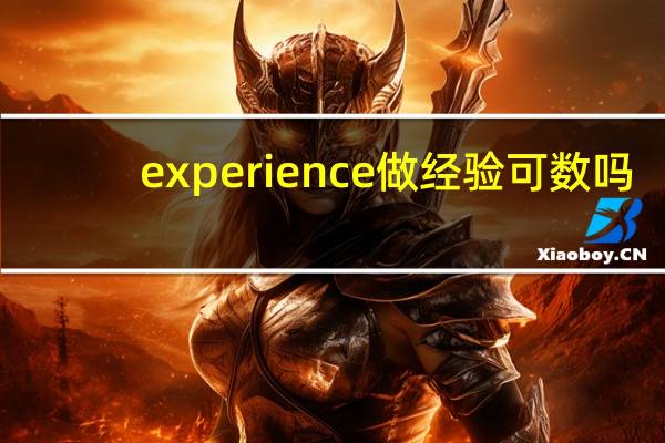experience做经验可数吗