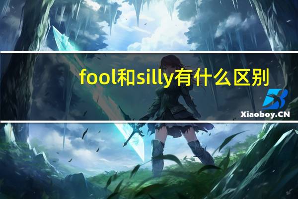 fool和silly有什么区别