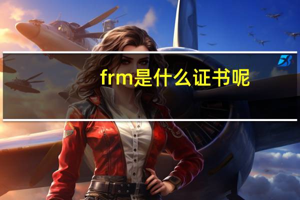 frm是什么证书呢