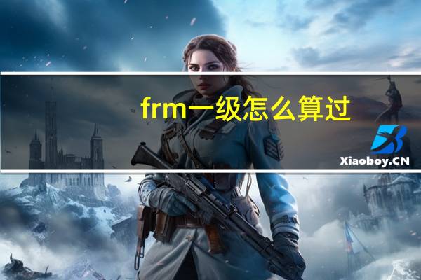 frm一级怎么算过