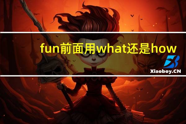 fun前面用what还是how