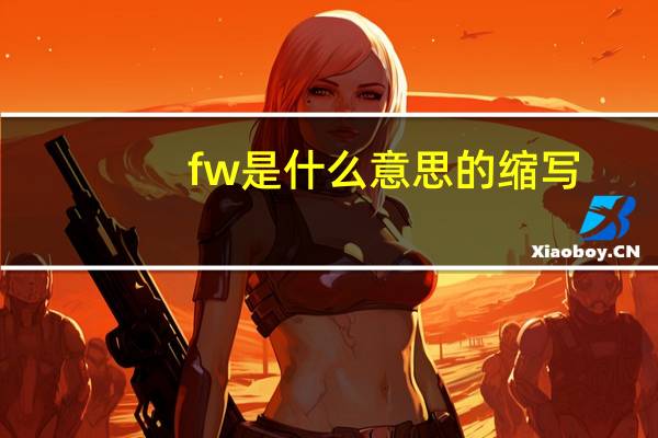 fw是什么意思的缩写（fw什么梗）