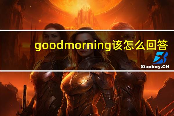 goodmorning该怎么回答
