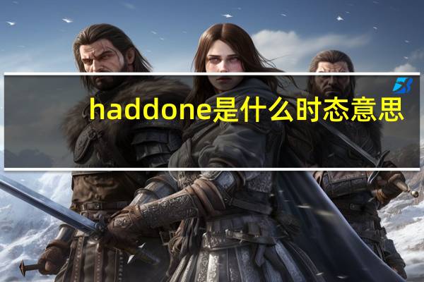had done是什么时态意思