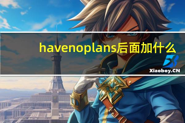 have no plans后面加什么