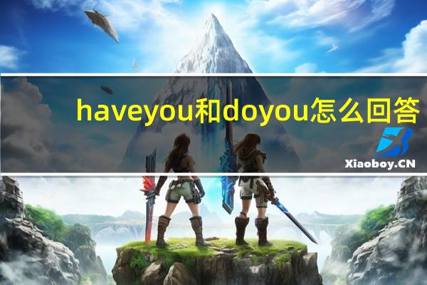 have you 和do you 怎么回答
