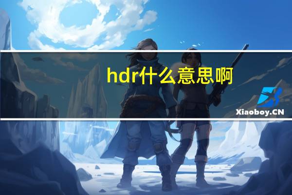 hdr什么意思啊（hdr什么意思）