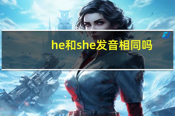 he和she发音相同吗