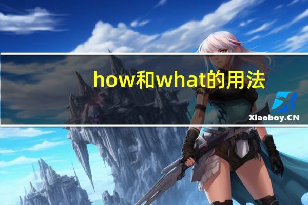 how和what的用法