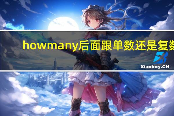 howmany后面跟单数还是复数