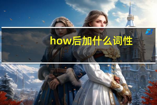 how后加什么词性