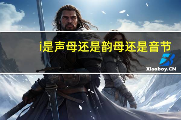i是声母还是韵母还是音节