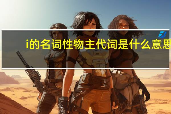 i的名词性物主代词是什么意思