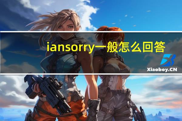 i an sorry一般怎么回答