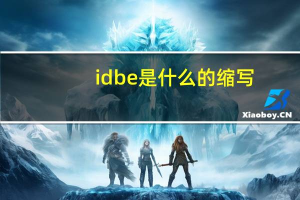 id be是什么的缩写