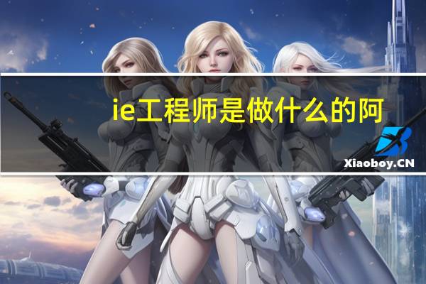 ie工程师是做什么的阿