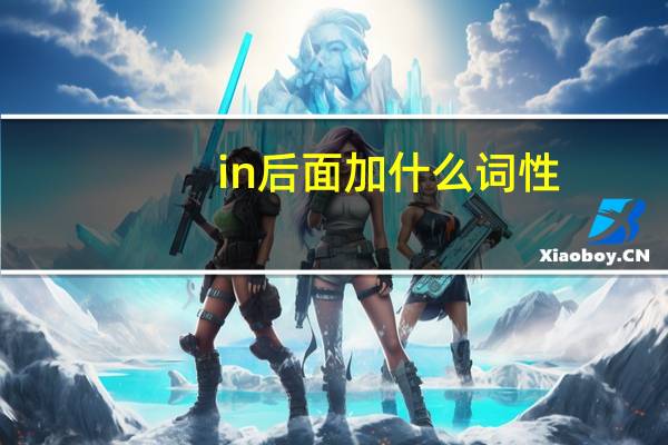 in后面加什么词性