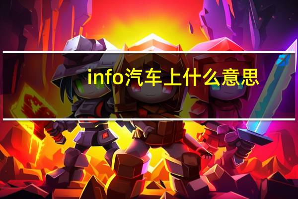 info汽车上什么意思