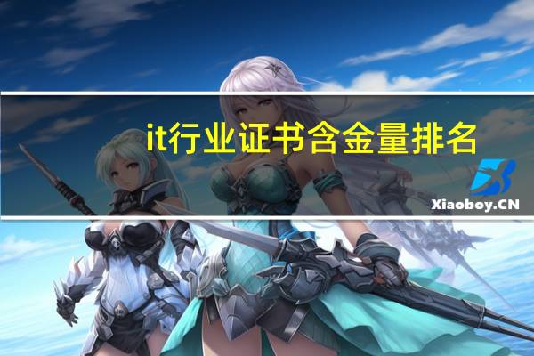 it行业证书含金量排名