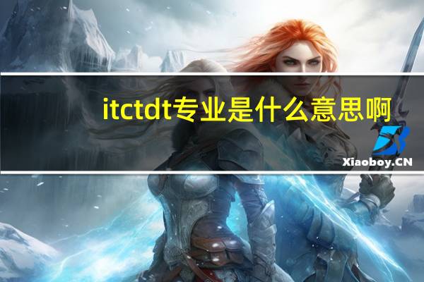 it ct dt专业是什么意思啊