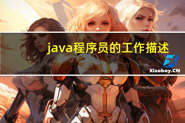 java程序员的工作描述