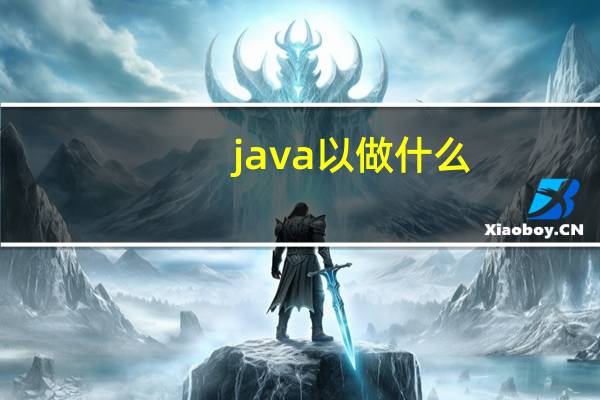 java以做什么
