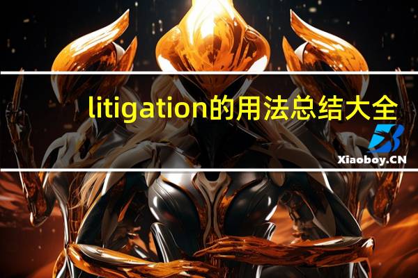 litigation的用法总结大全