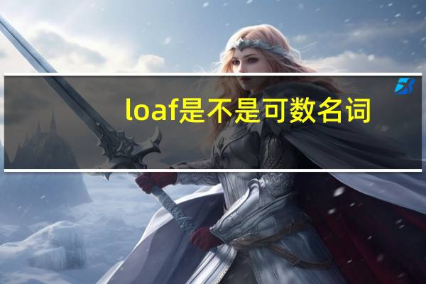 loaf是不是可数名词