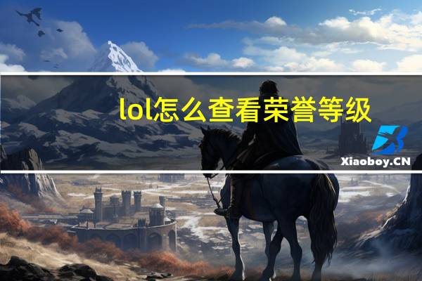 lol怎么查看荣誉等级