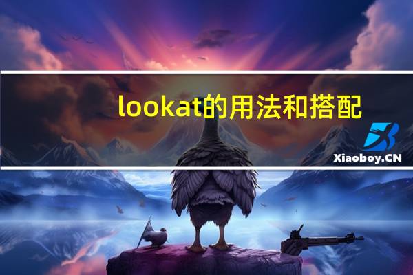 look at的用法和搭配