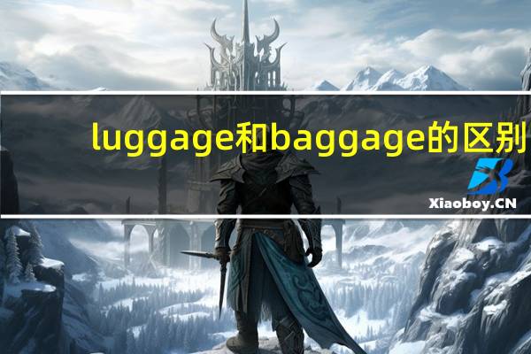 luggage和baggage的区别
