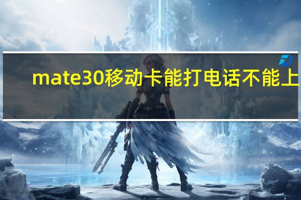 mate30移动卡能打电话不能上网（华为mate30移动数据不能上网）