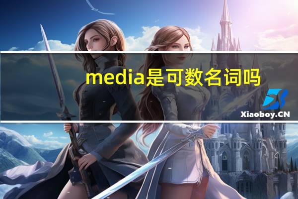 media是可数名词吗