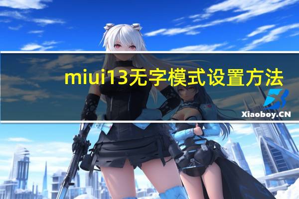 miui13无字模式设置方法