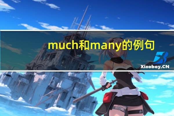 much和many的例句